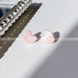 Dreamy Pink Heart Studs #2